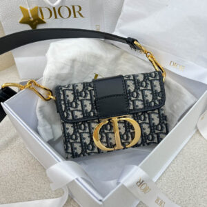 Túi Dior 30 Montaigne Bag Blue Mini Oblique Jacquard Best Quality