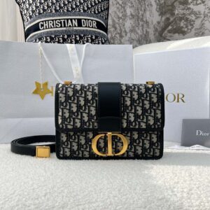 Túi Dior 30 Montaigne Bag Blue Oblique Jacquard Best Quality