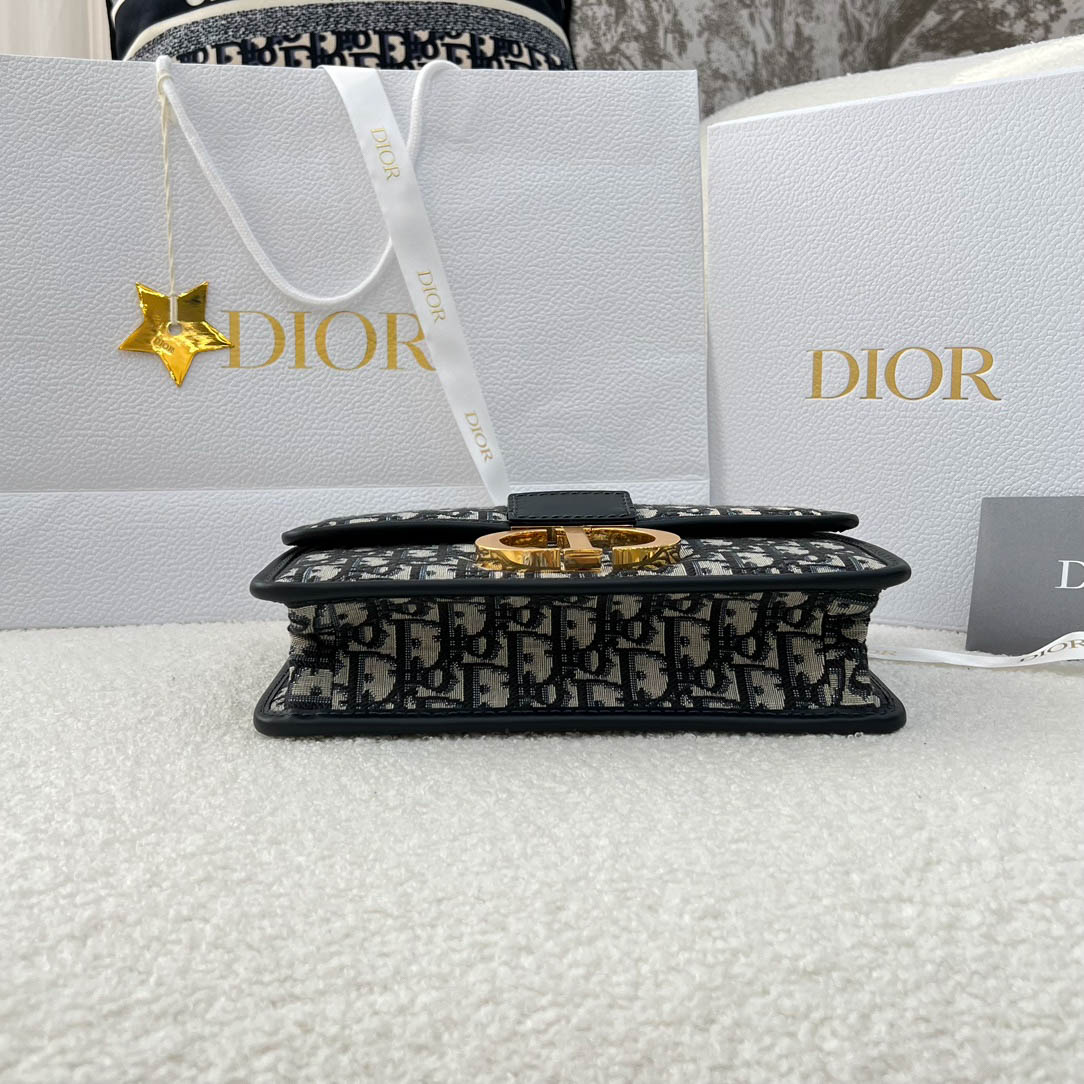 Túi Dior 30 Montaigne Bag Blue Oblique Jacquard Best Quality