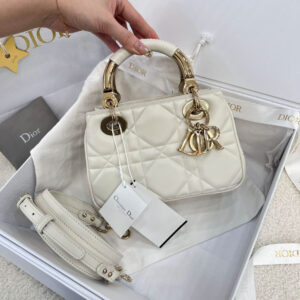 Túi Dior Lady Mini White Leather Bag
