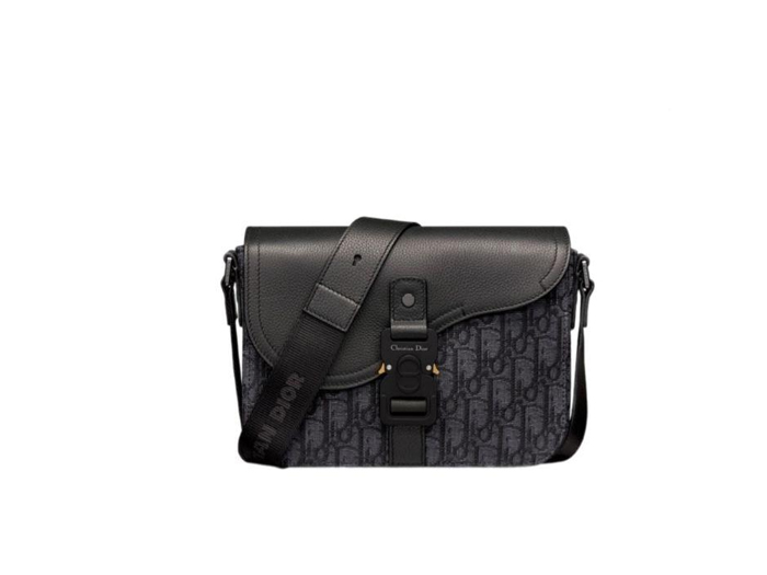 Túi Dior Mini Saddle Bag With Strap Black Oblique