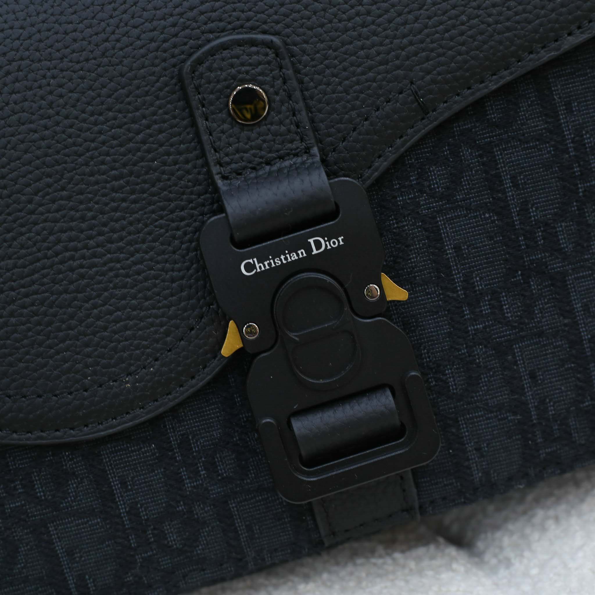 Túi Dior Mini Saddle Bag With Strap Black Oblique