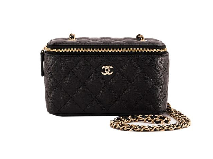 Túi Đeo Chéo Nữ Chanel Vanity Small Caviar Black Màu Đen