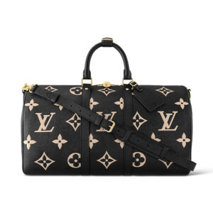 Túi Keepall Bandoulière 45 Leather Embossed With Monogram Empreinte Pattern Black (45 x 27 x 20 cm)