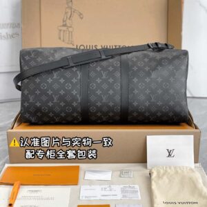 Túi Keepall Bandoulière 45 Monogram Eclipse Black (45 x 27 x 20 cm)