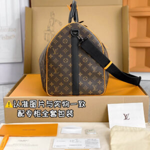 Túi Keepall Bandoulière 45 Monogram Macassar Coated Canvas Radiant Sun (45 x 27 x 20 cm)