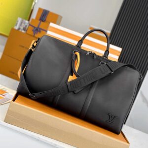 Túi Keepall Bandoulière 50 LV Aerogram Black (50 x 29 x 23 cm)