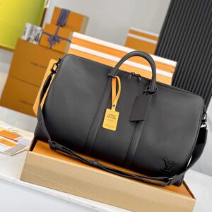 Túi Keepall Bandoulière 50 LV Aerogram Black (50 x 29 x 23 cm)