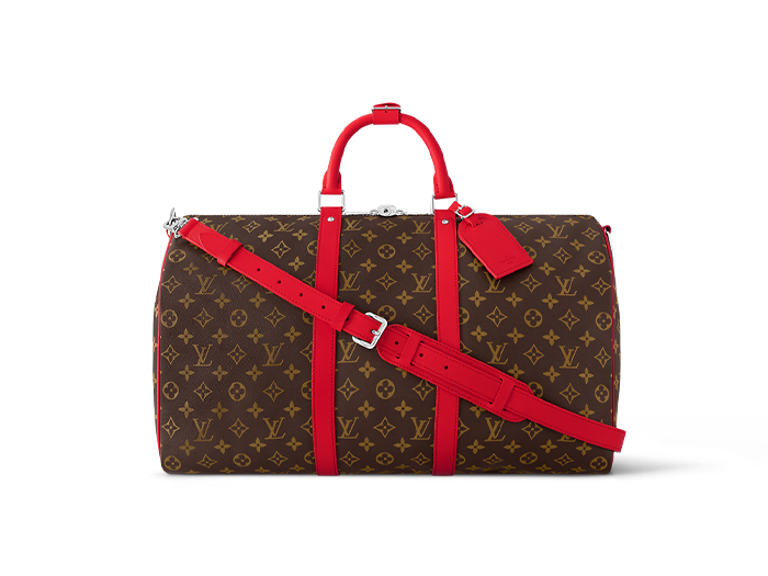 Túi Keepall Bandoulière 50 Material Monogram Macassar Canvas Red (50 x 29 x 23 cm)