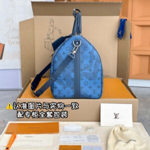 Túi Keepall Bandoulière 50 Monogram Aquagarden Abyss Blue (50 x 29 x 23 cm)