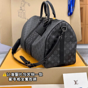 Túi Keepall Bandoulière 50 Monogram Eclipse Canvas and Monogram Eclipse Reverse (50 x 29 x 23 cm)