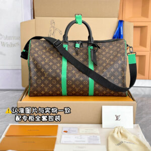 Túi Keepall Bandoulière 50 Monogram Macassar Brown/Green (50 x 29 x 23 cm)