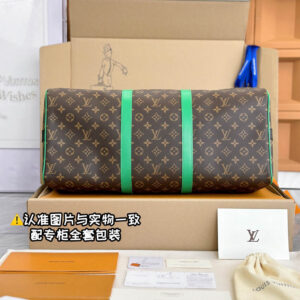 Túi Keepall Bandoulière 50 Monogram Macassar Brown/Green (50 x 29 x 23 cm)