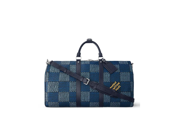 Túi Louis Vuitton Keepall Bandoulière 50 Damier Heritage Blue