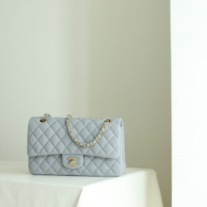 Túi Xách Chanel Classic Small Double Flap Bag Light Blue Caviar Light Gold Hardware