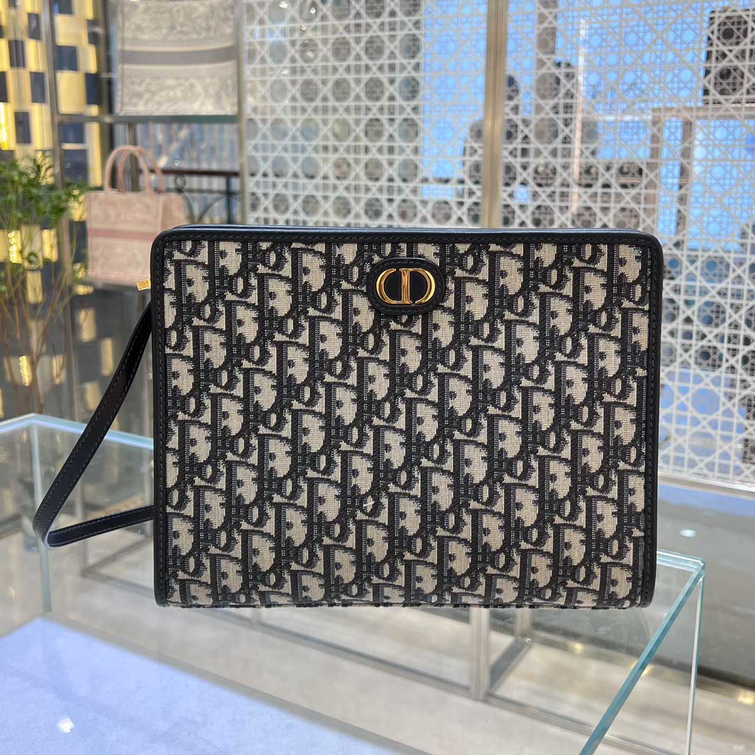 Túi Xách Dior 30 Montaigne Pouch Clutch Black