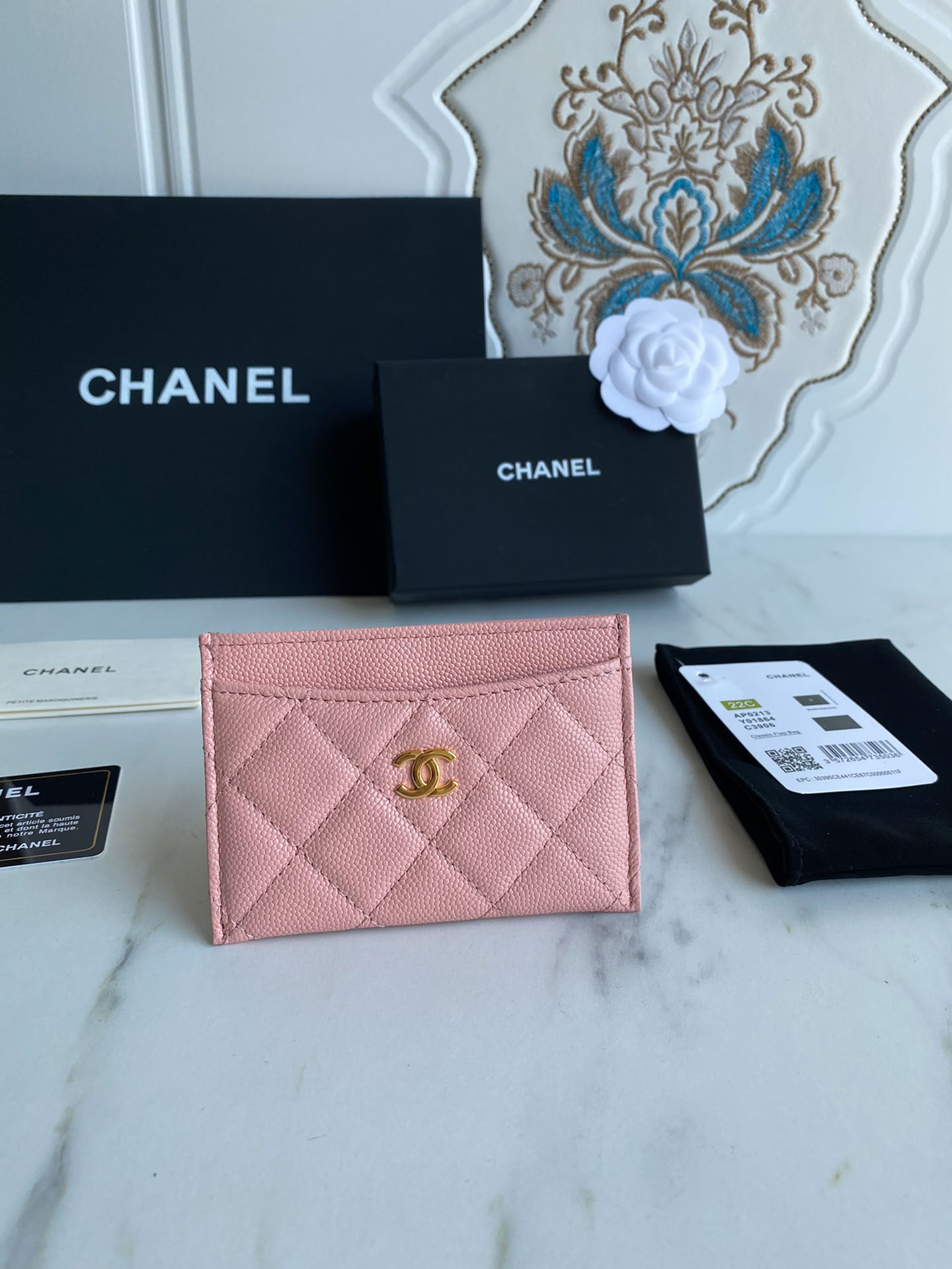 Ví Card Holder Classic Chanel Pink