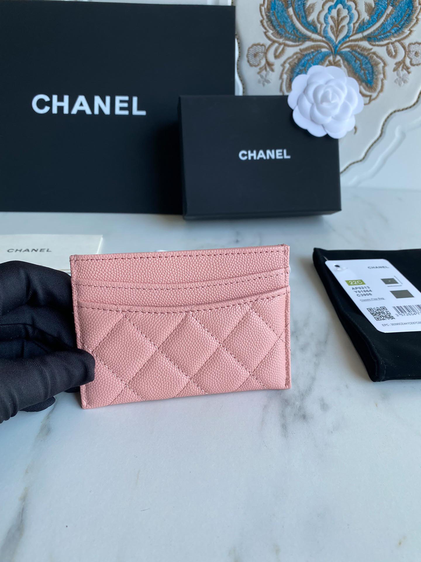 Ví Card Holder Classic Chanel Pink