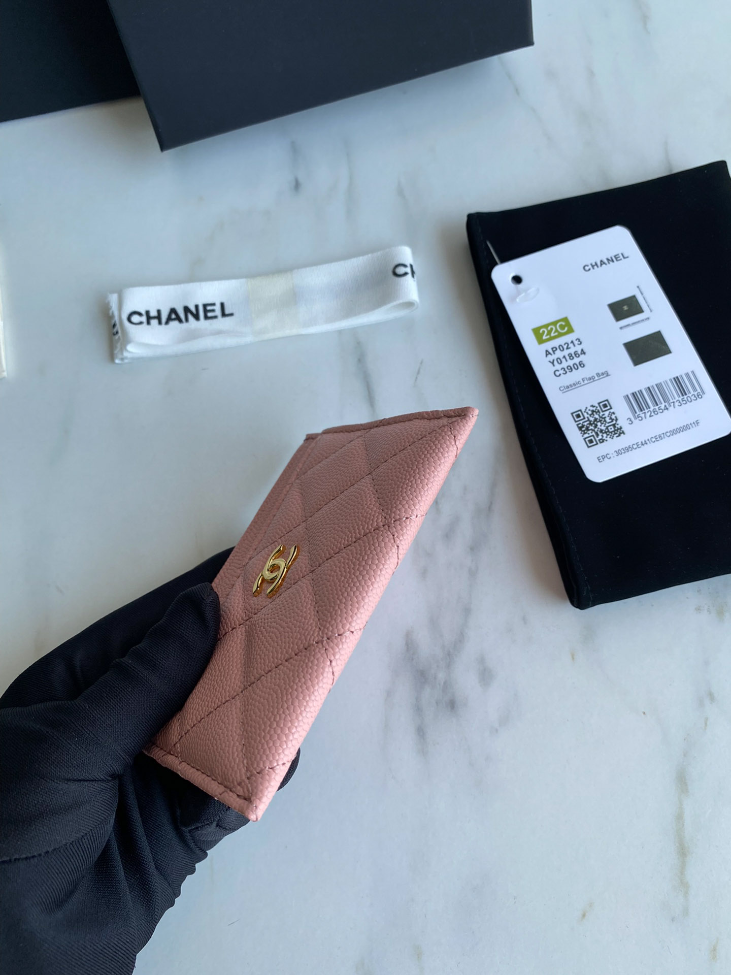 Ví Card Holder Classic Chanel Pink