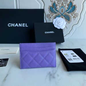 Ví Chanel Caviar Quilted Card Holder Purple