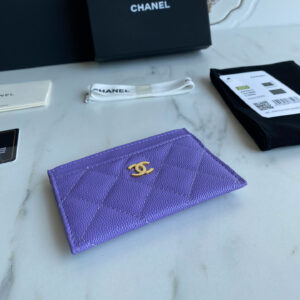 Ví Chanel Caviar Quilted Card Holder Purple