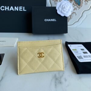 Ví Chanel Caviar Quilted Card Holder Yellow