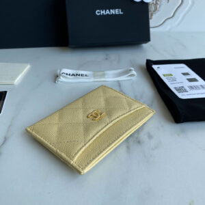 Ví Chanel Caviar Quilted Card Holder Yellow