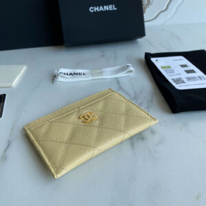 Ví Chanel Caviar Quilted Card Holder Yellow