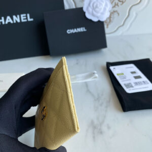 Ví Chanel Caviar Quilted Card Holder Yellow