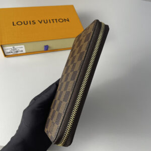 Ví Dài Nam Louis Vuitton Damier Ebene Canvas Zippy Màu Nâu