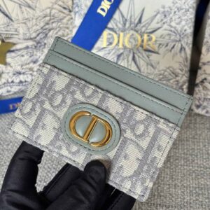 Ví Dior 30 Montaigne Freesia Card Holder Gray Oblique Jacquard