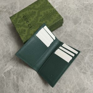 Ví Đựng Thẻ Gucci Canvas GG Supreme Bifold Green