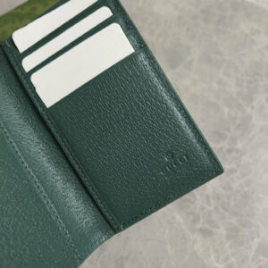 Ví Đựng Thẻ Gucci Canvas GG Supreme Bifold Green