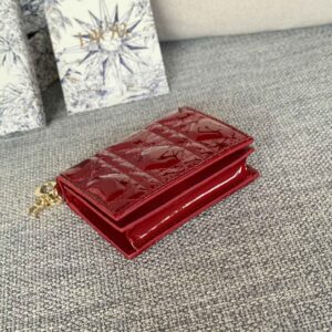 Ví Lady Dior Lotus Wallet Cherry Red Patent Cannage Calfskin