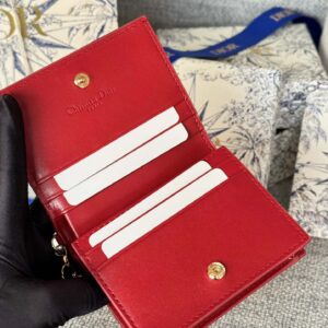 Ví Lady Dior Lotus Wallet Cherry Red Patent Cannage Calfskin