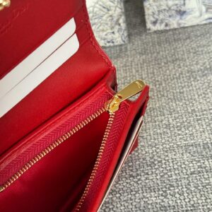 Ví Lady Dior Lotus Wallet Cherry Red Patent Cannage Calfskin