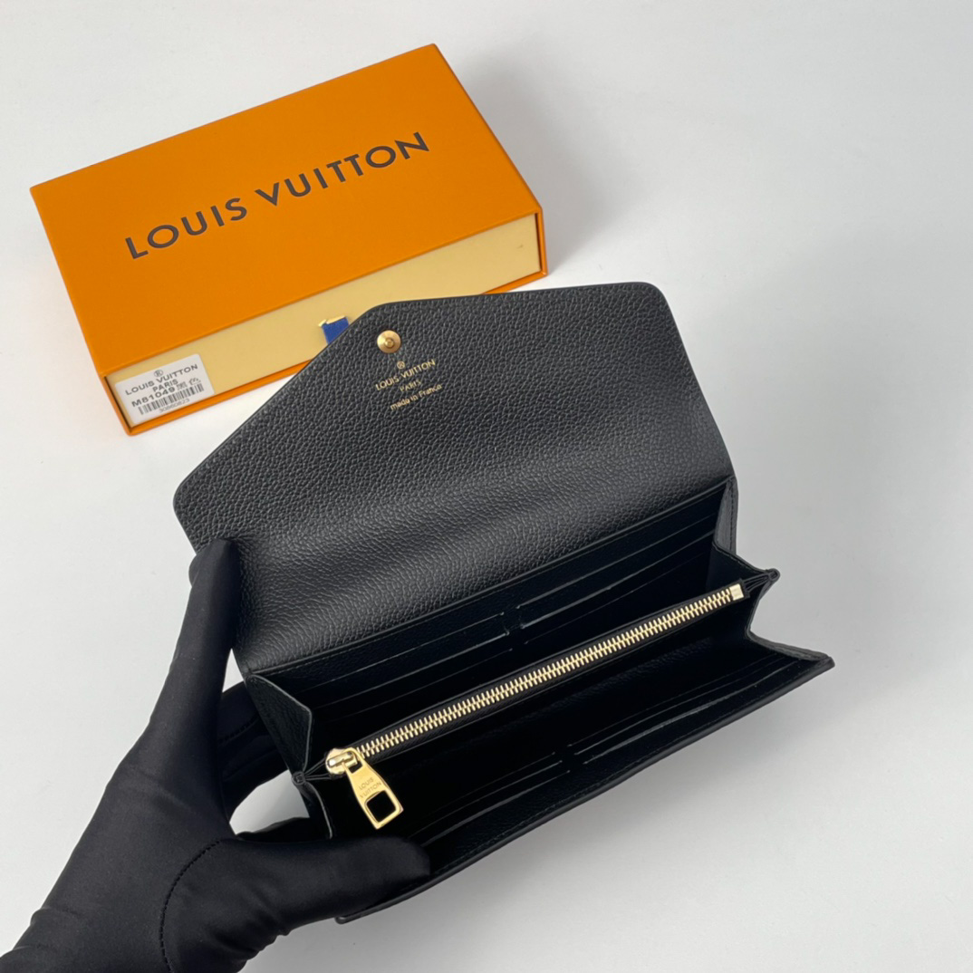 Ví Louis Vuitton Portefeuille Sarah Monogram Empreinte Long Wallet Black