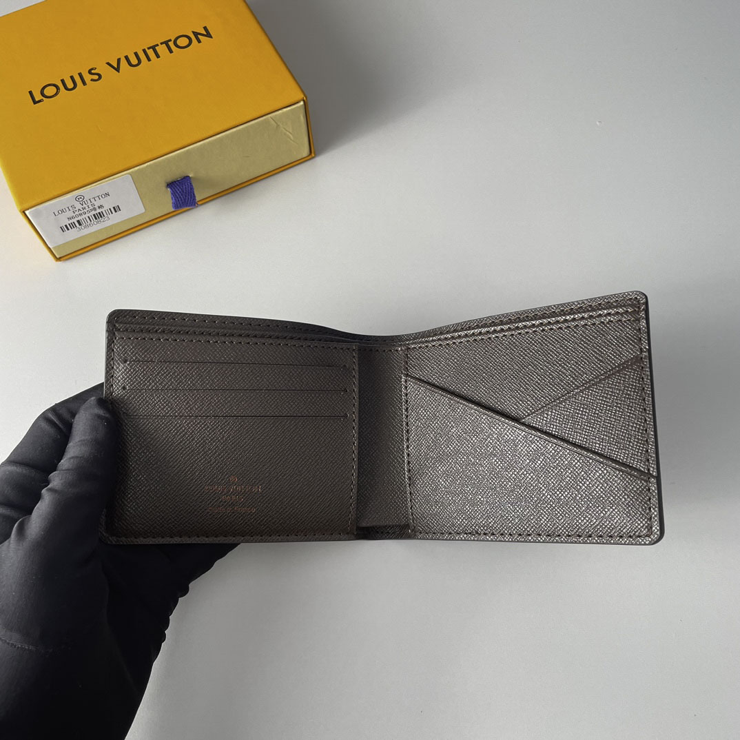 Ví Nam Louis Vuitton  Slender Họa Tiết Nâu