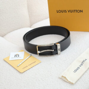 Thắt Lưng Nam Louis Vuitton LV Pont Neuf 35mm Taiga Leather Black