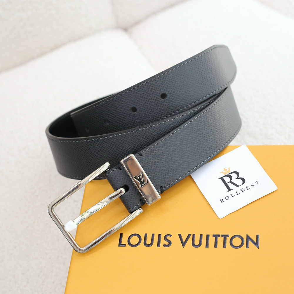 Thắt Lưng Nam Louis Vuitton LV Pont Neuf 35mm Taiga Leather Black