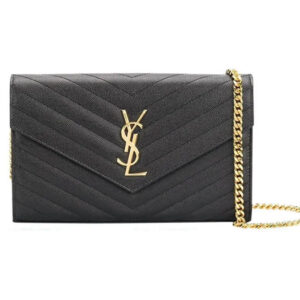 Túi Yves Saint Laurent YSL Monogram Envelope Chain Wallet Black
