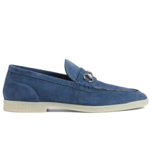 Giày Gucci Men's Loafer With Horsebit Blue Suede