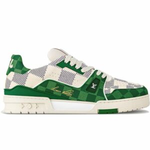 Giày Louis Vuitton LV Trainer #54 Damier Green