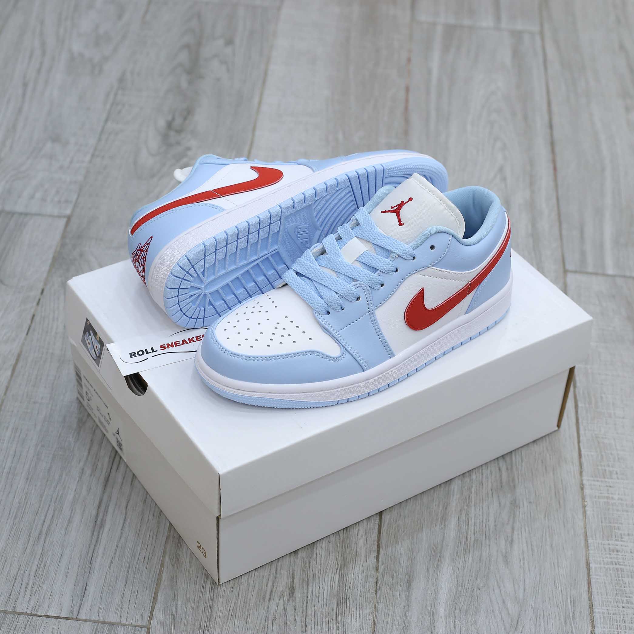 Air Jordan 1 Low Blue Grey Dune Red