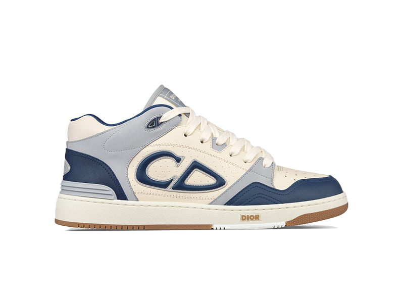 Giày Dior B57 Mid Navy Blue and Cream and Gray Suede