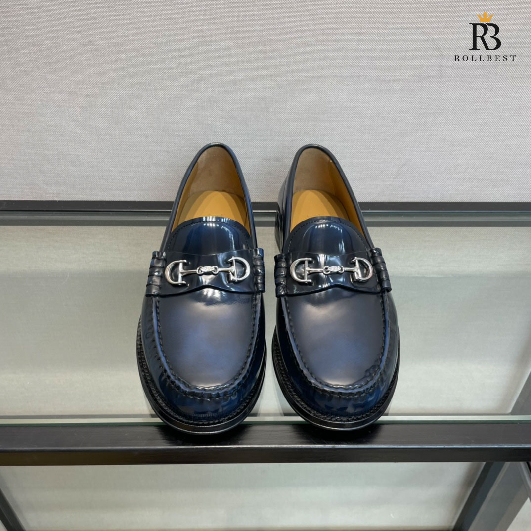 Giày Dior CD LOAFER Xanh Navy Bóng