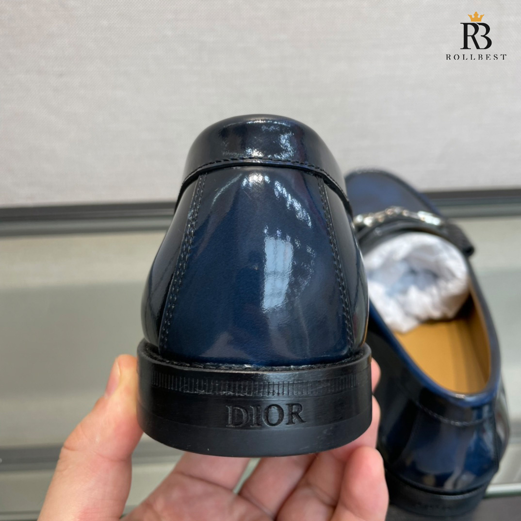 Giày Dior CD LOAFER Xanh Navy Bóng