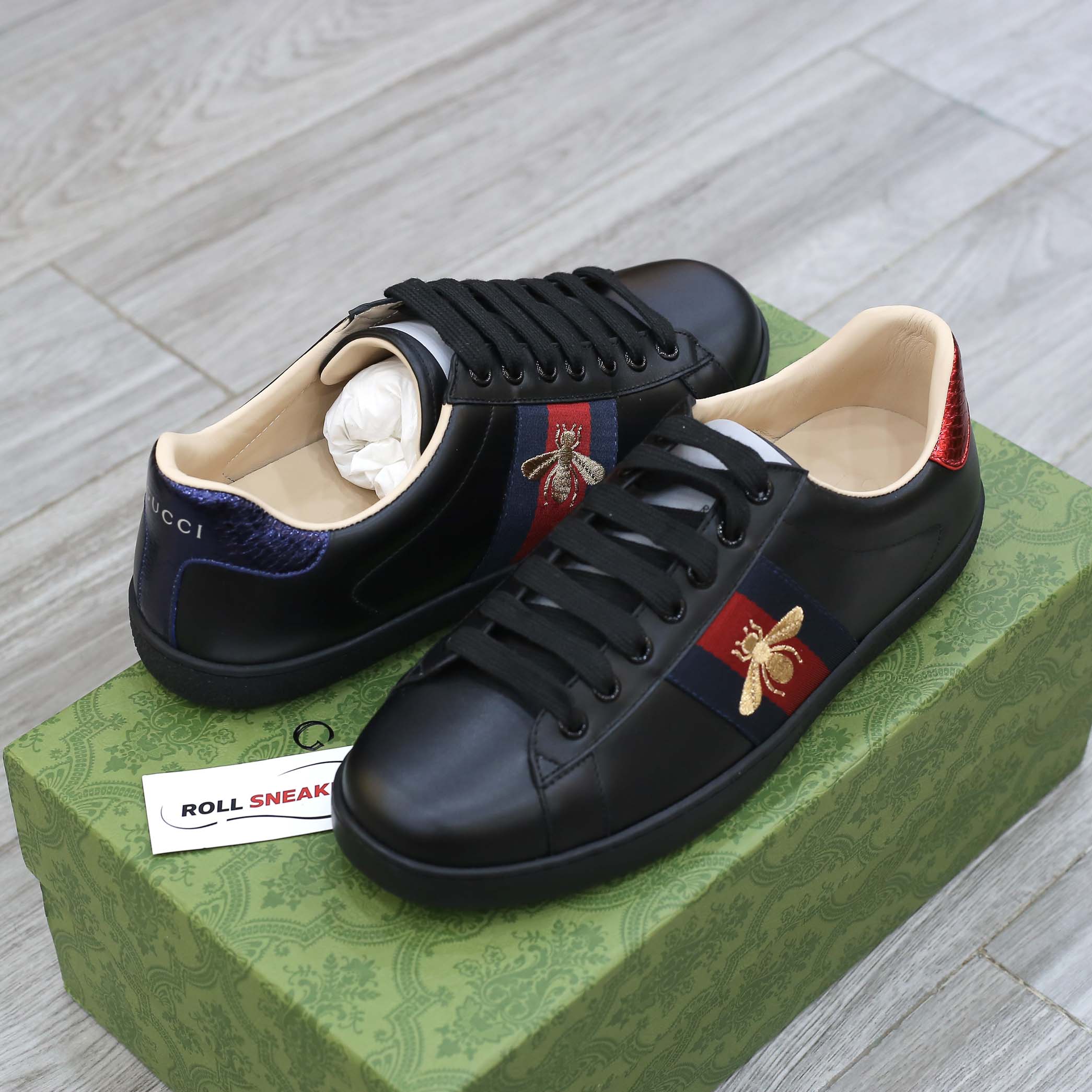 Giày Gucci Ace Black Bee Đen Con Ong