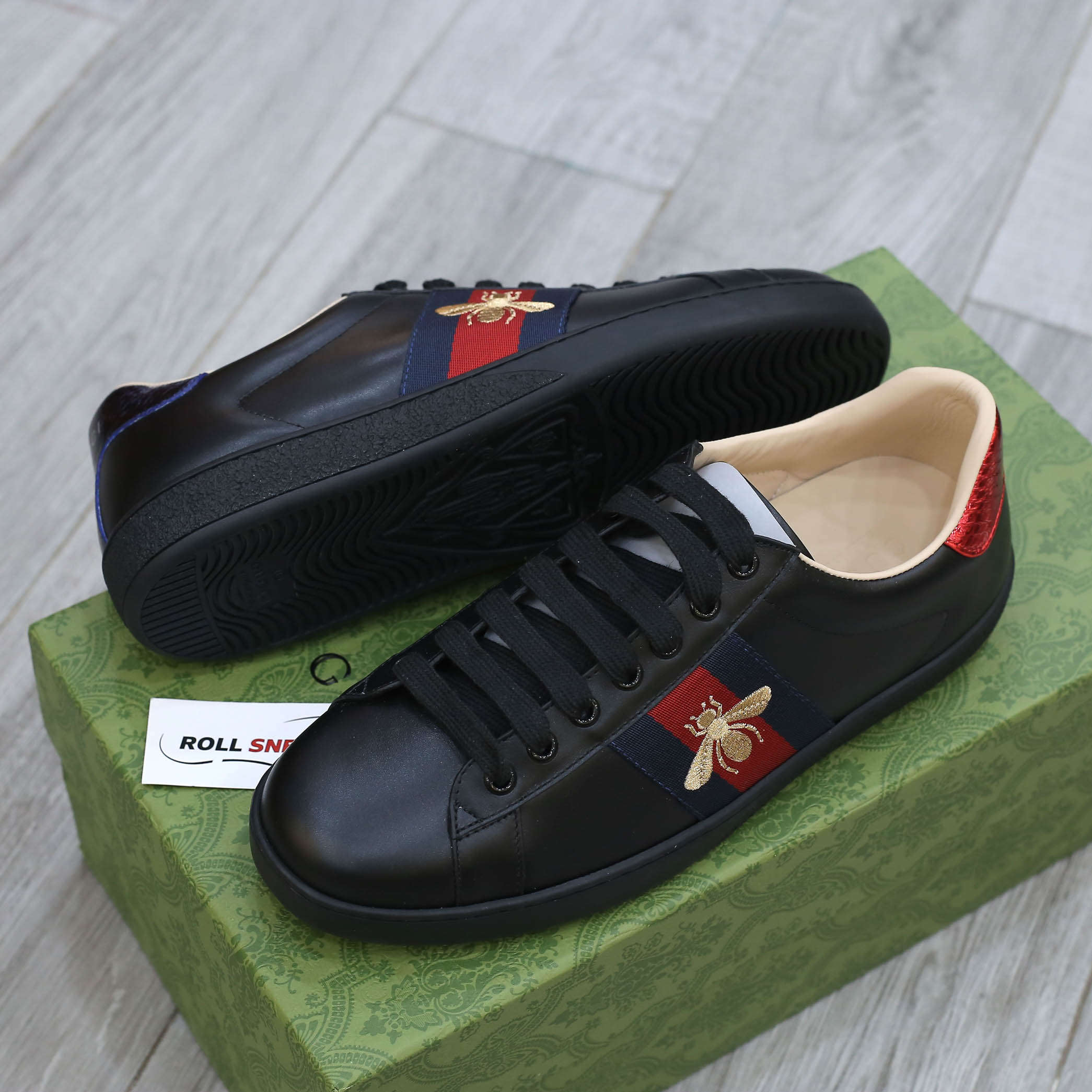 Giày Gucci Ace Black Bee Đen Con Ong