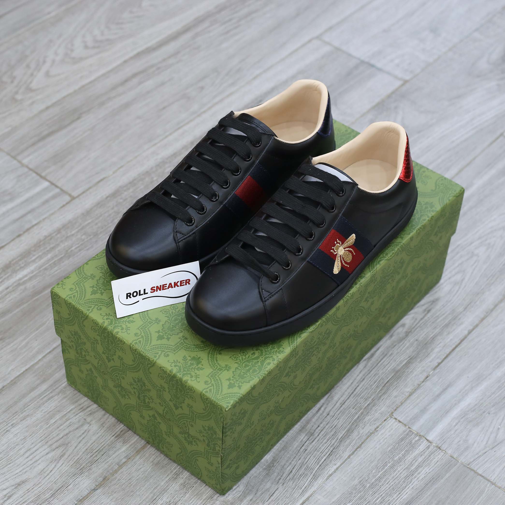 Giày Gucci Ace Black Bee Đen Con Ong